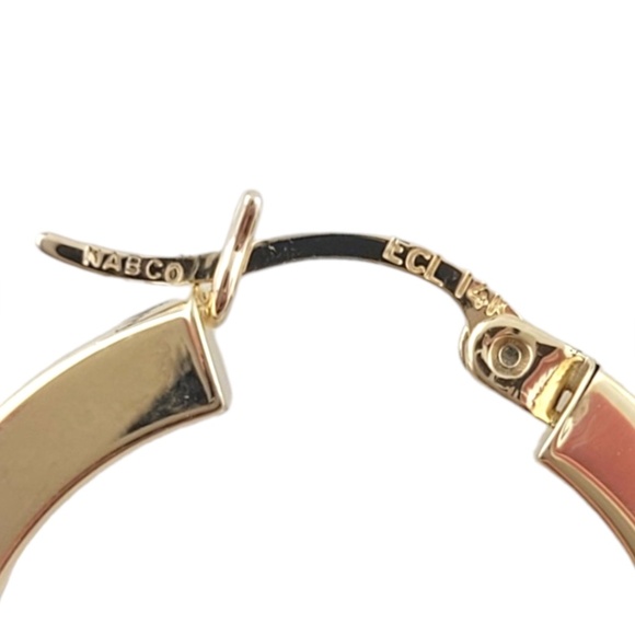 14K Yellow Gold Circle Hoop Earrings #16783 - Picture 3 of 11